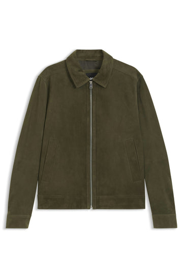 Jacke aus Ziegenveloursleder mit Spitzkragen