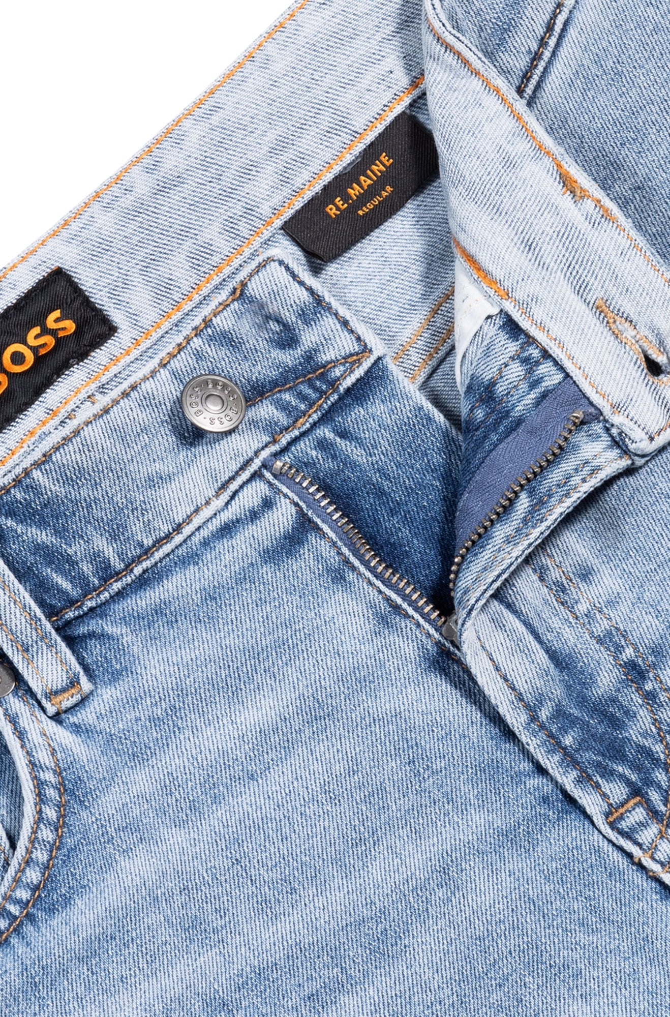 BOSS Orange Jeansshorts  hellblau