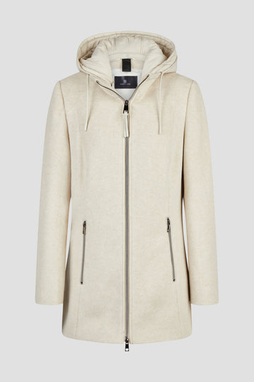 Wolljacke mit Kapuze und 2-Wege-Reißverschluss