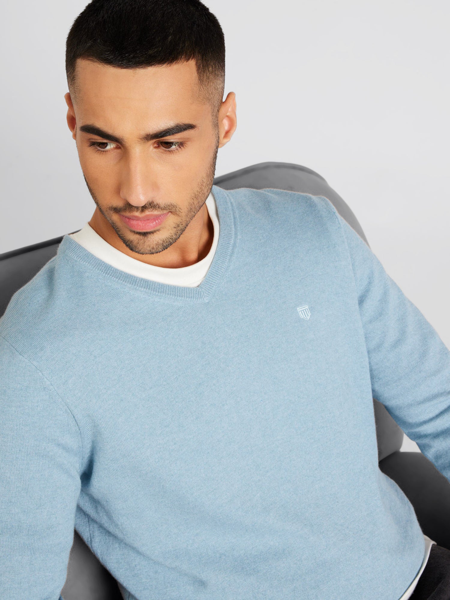 Basefield Pullover  hellblau