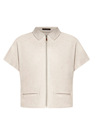 Blazer-Jacke in Velours-Optik