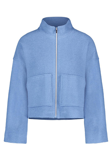 Blazer-Jacke mit Reißverschluss und Stehkragen