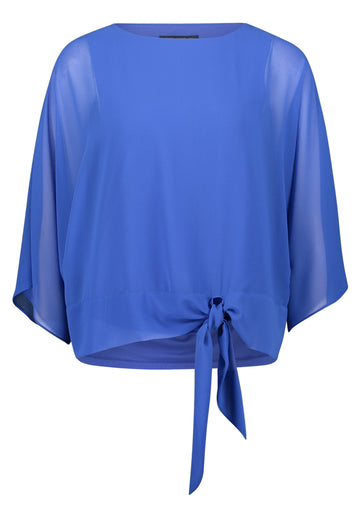 Chiffonbluse mit Fledermausärmeln