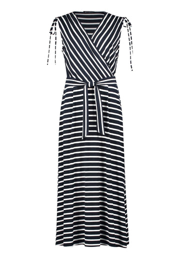 Jerseywickelkleid mit Streifenmuster