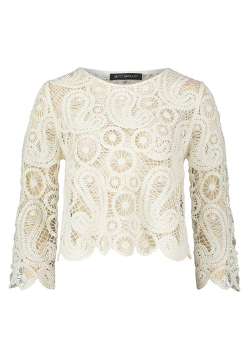 Lochstrick-Pullover