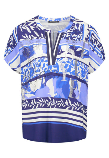 Longbluse mit Mix-Print