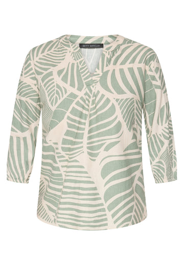 Schlupfbluse mit Blätterprint
