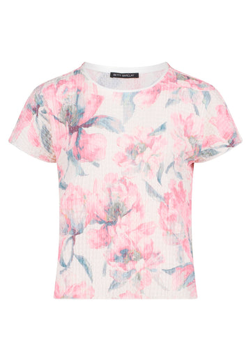 Strukturshirt mit Blumenprint