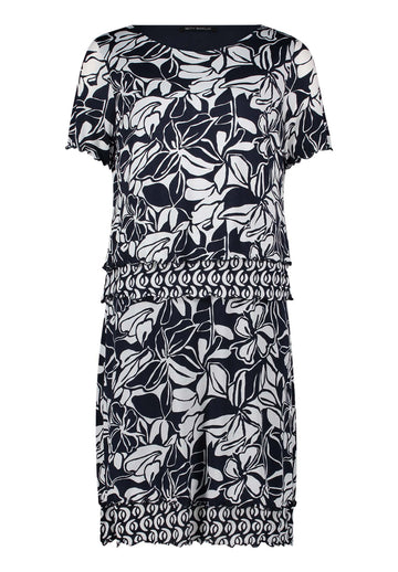 Stufenkleid mit grafischem Blumenprint