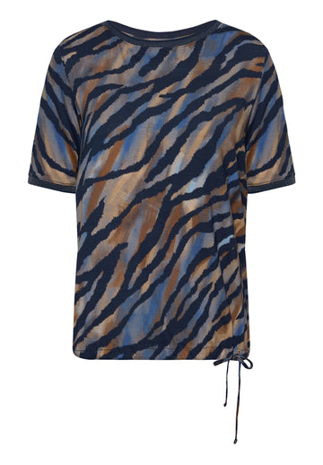 T-Shirt mit Animal-Print und Tunnelzug