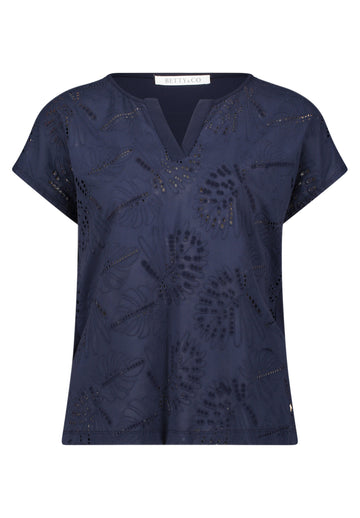 Casual-Shirt aus Lochstickerei