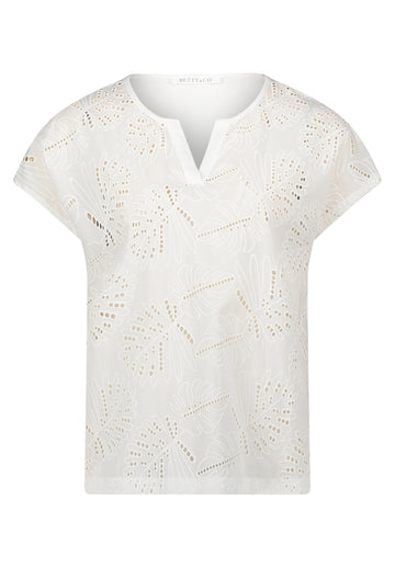 Casual-Shirt aus Lochstickerei