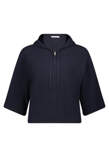 Strickjacke mit Fledermausärmeln und Kapuze