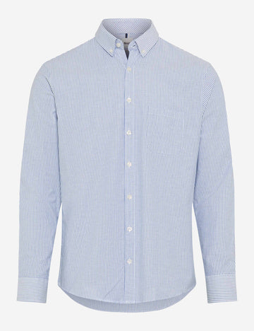 BRAX Daniel Modern Fit Streifenhemd aus elastischer Oxford-Baumwolle