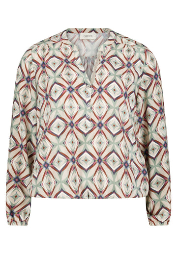 Casual-Bluse mit grafischem Muster
