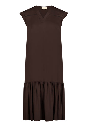 Casual-Kleid mit Flügelärmeln und V-Ausschnitt