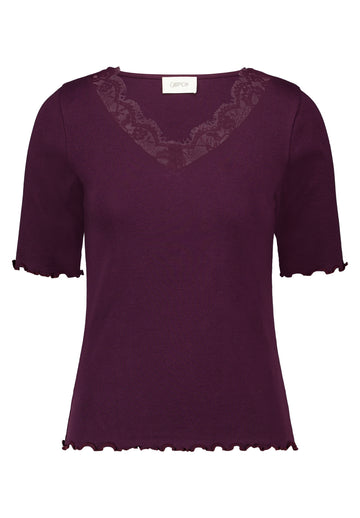 Halbarm-Shirt mit Spitzendetails