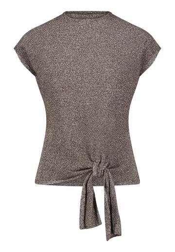 Melange Kurzarm-Shirt mit Rundhalsausschnitt