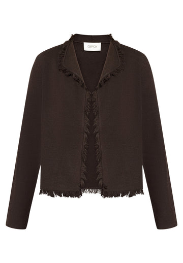 Strick-Cardigan mit Fransen