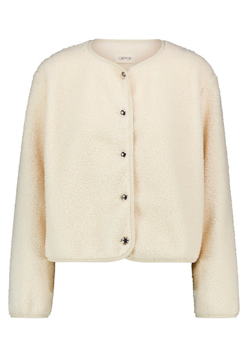 Sweatjacke mit Rundhalsausschnitt und Knopfleiste