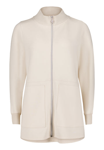 Sweatjacke mit Stehkragen und Reißverschluss
