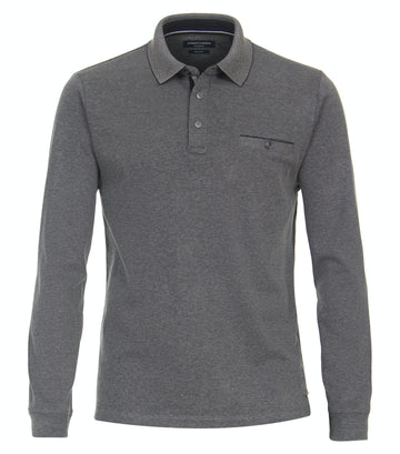 Langarm-Polo-Shirt mit Brusttasche
