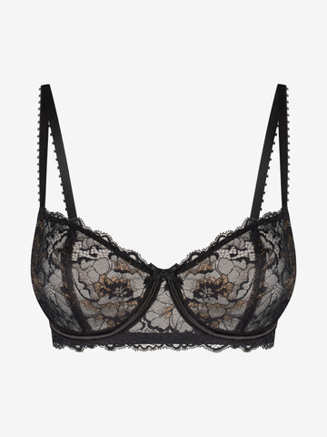 Stella Balconette - Black w. Gold