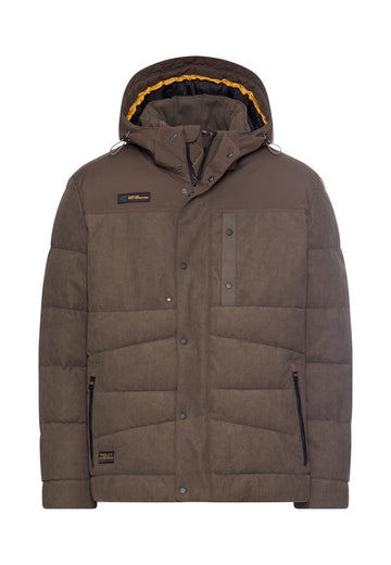 Cordjacke mit abnehmbarer Kapuze