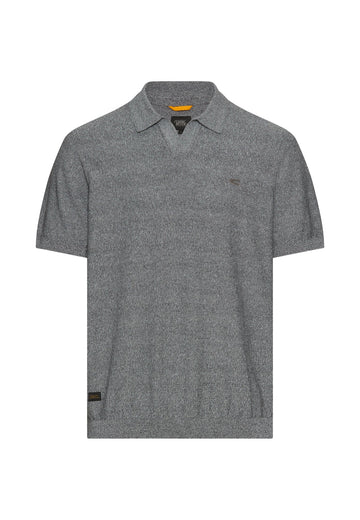 Meliertes Kurzarm Poloshirt