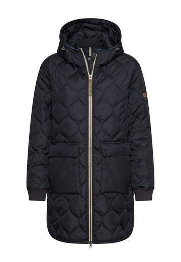 camel active Oversized-Mantel mit Steppung und Kapuze