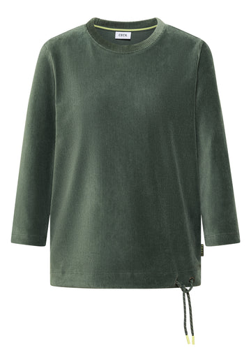 3/4-Arm Shirt aus Cord mit Tunnelzug
