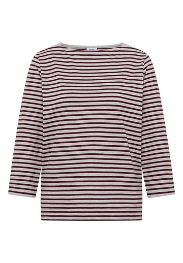 3/4-Arm Shirt mit Boat Neck und Streifen