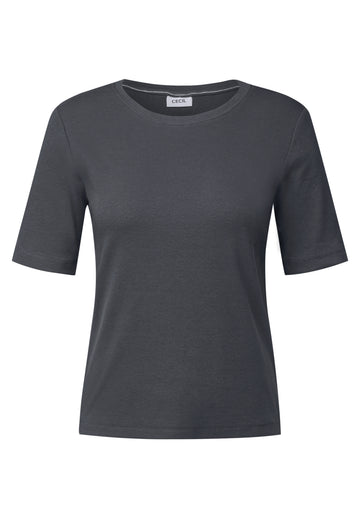 Basic Rippstruktur T-Shirt