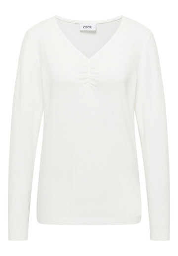 Basic Shirt mit Raffung