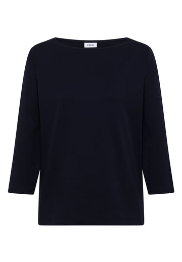 Basic Shirt mit U-Boot-Ausschnitt
