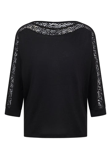 Batwing Shirt mit Mesh