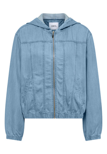 Blousonjacke im Denim-Look mit Zipper