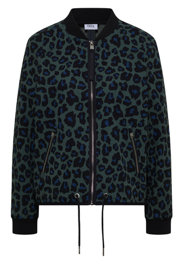 Blousonjacke mit Tunnelzug und Leo-Muster