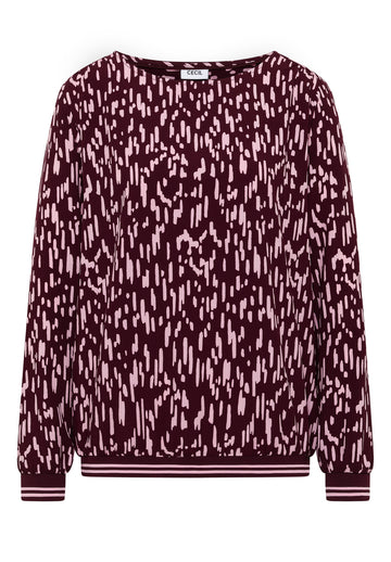 Bluse mit Raffungen und Print