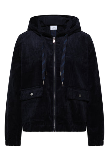 Cordjacke mit Kapuze