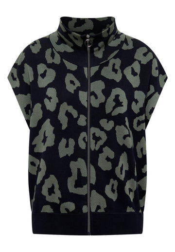 Doubleface Weste mit Kragen und Zipper