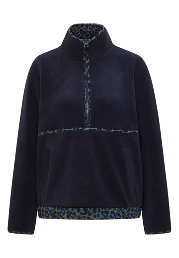 Fleece-Pullover mit Leo-Details