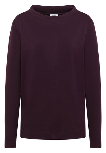 Funnelneck Shirt in Unifarbe