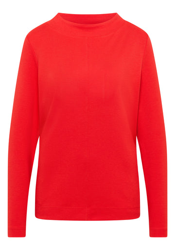 Funnelneck Shirt in Unifarbe