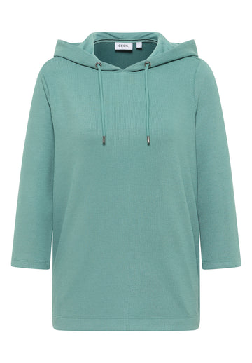 Hoodie Shirt in Rippstruktur