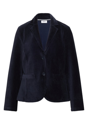 Jerseycord Blazer in Unifarbe