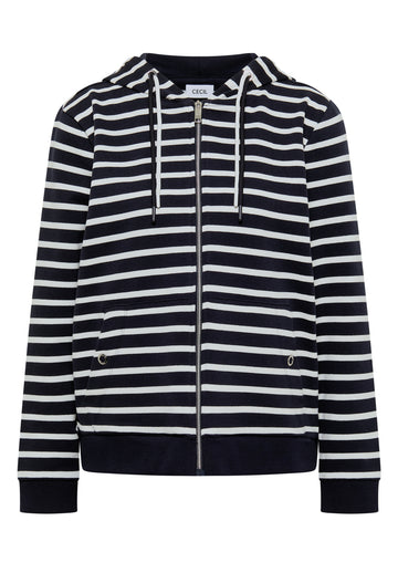 Kapuzenjacke mit Streifen und Struktur