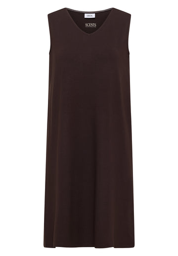 Knielanges Jerseykleid mit V-Neck
