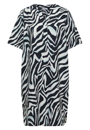 Knielanges Kleid mit Zebraprint