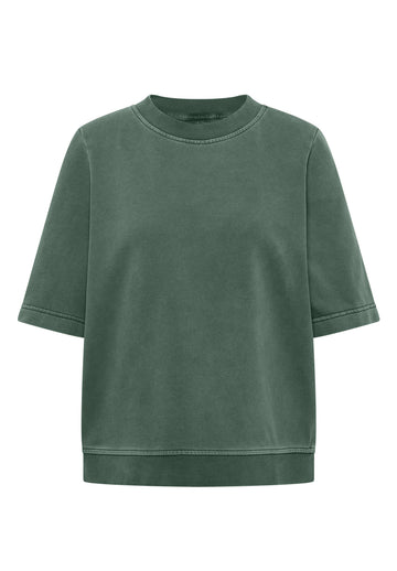 Kurzarm Sweatshirt im Garment dye Look